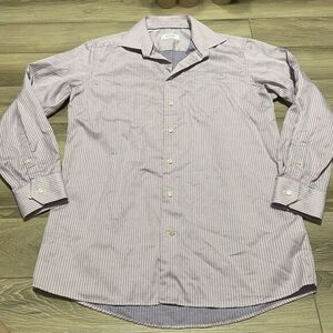 Eton‎ Dress Shirt Contemporary 16 / 41 Long Sleeve Pink And Blue Striped